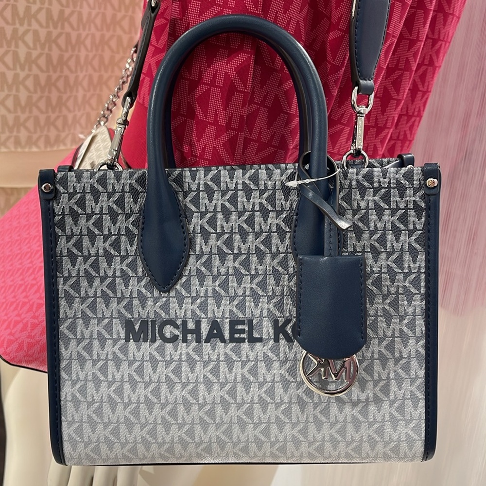 MICHAEL KORS Mirella Small Ombré Signature Logo SHOPPER TZ XBODY Crossbody Satch - Picture 15 of 16